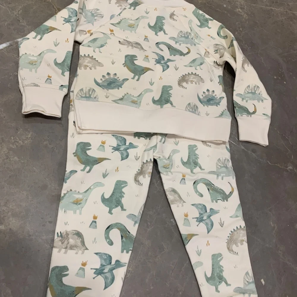 Angel Dear Dino Set, French Terry, Size 18 - 24 months, NEW with tags - Picture 5 of 8